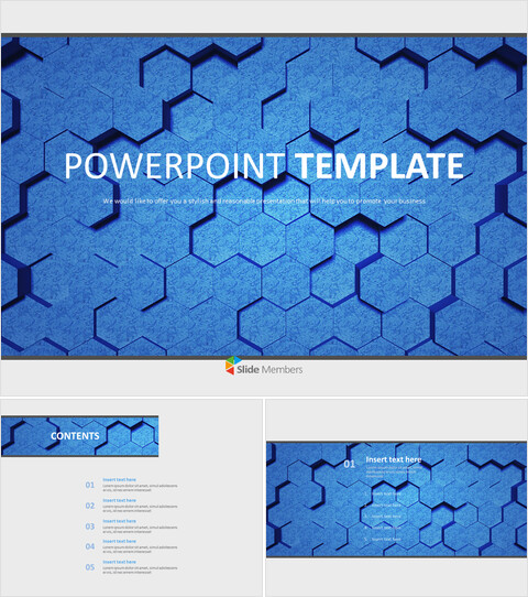 Modello di design gratuito - Alveare blu_6 slides