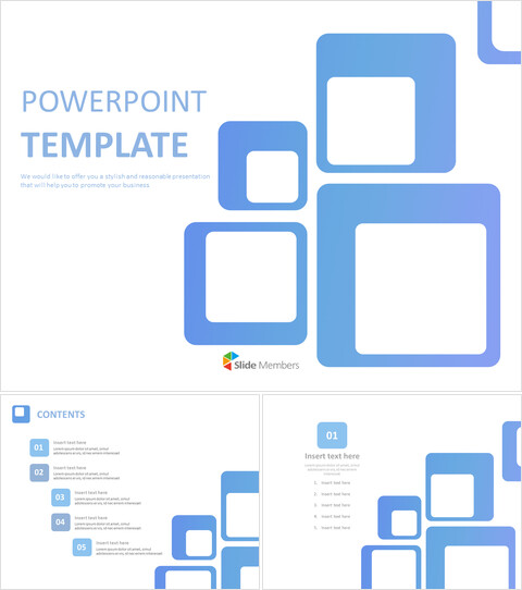 Modello di design gratuito - Quadrangoli blu_6 slides