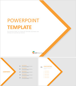 Kostenloses Powerpoint-Beispiel - Orange Linien mit Weiß, Dreieck Hintergrund_6 slides