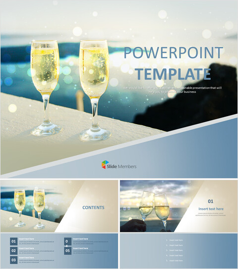 Modelli PowerPoint gratuiti - Vino frizzante_6 slides