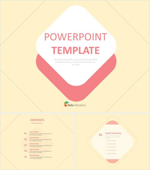 Free PPT Template - Two Diamonds With White and Pink_6 slides