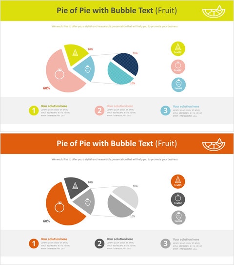 Pie of Pie with Bubble Text (Fruit)_4 slides