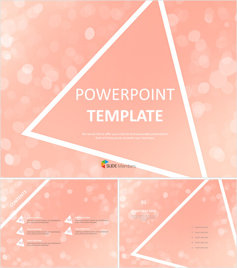 Pink and Twinkle Triangles With white, Triangle Outlines - Free Presentation Templates_6 slides