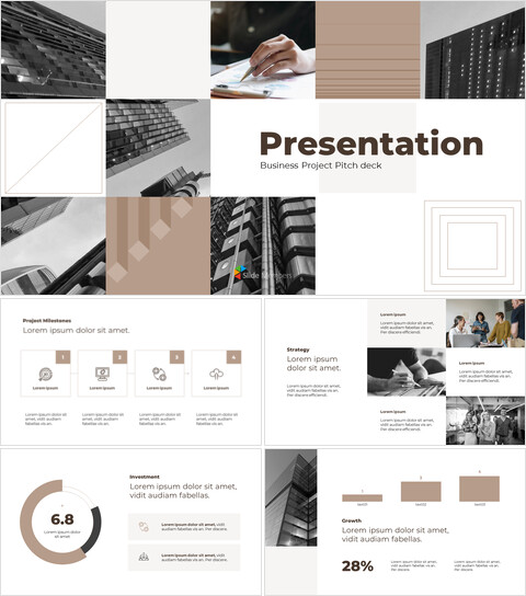 Brown Checkerboard Pitch Deck pitch presentation template_13 slides