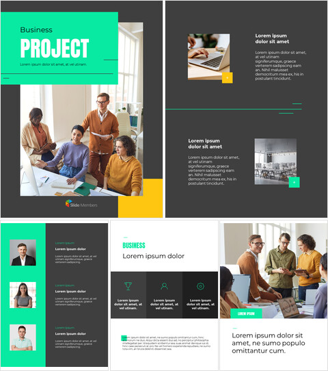 Business-Projekt-Illustration Firmenprofil ppt Vorlage_26 slides