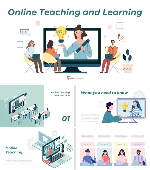 Online Teaching and learning Best Presentation Design_50 slides