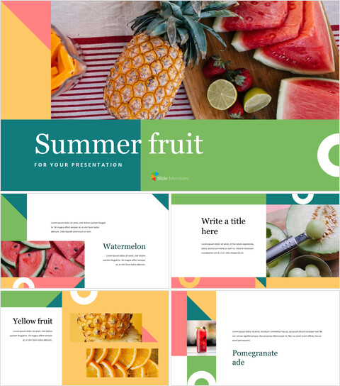 Las mejores plantillas de diapositivas de Google de Summer Fruit_35 slides