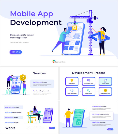 mobile App Development Pitch Deck deck templates_12 slides