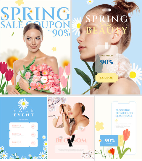 spring Sale Coupon Event brochure design template_20 slides