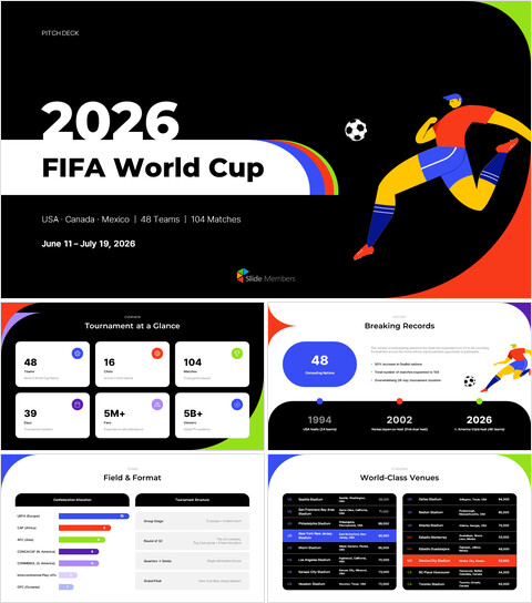 PowerPoint-Vorlage für Marketing zur FIFA Fußball-Weltmeisterschaft 2026 – Präsentation zur Sportveranstaltungswerbung Präsentationsfolien ppt_13 slides