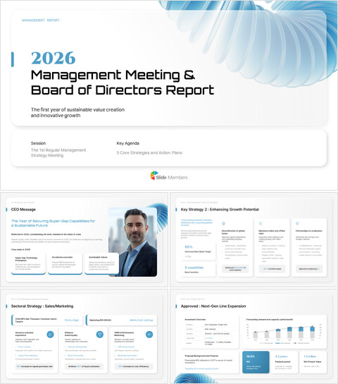PowerPoint-Vorlage für die Management-Sitzung und den Vorstandsbericht 2026 PowerPoint-Präsentationsbeispiel herunterladen_30 slides