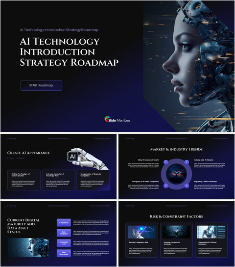 PowerPoint-Vorlage für eine Roadmap zur KI-Technologiestrategie Produktdeck_30 slides