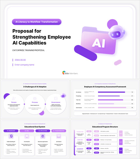 AI 교육 제안서 PPT 템플릿: 직원 AI 활용 능력 및 워크플로 향상 비즈니스 프리젠테이션_30 slides