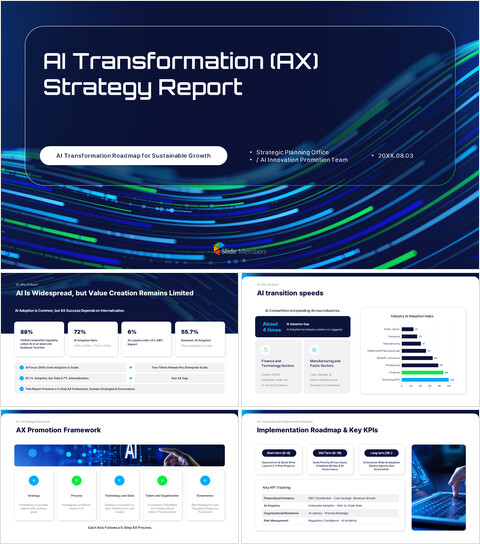PowerPoint-Folien zur KI-Transformationsstrategie | Präsentation zum Enterprise AX Roadmap-Bericht PowerPoint entwerfen_30 slides