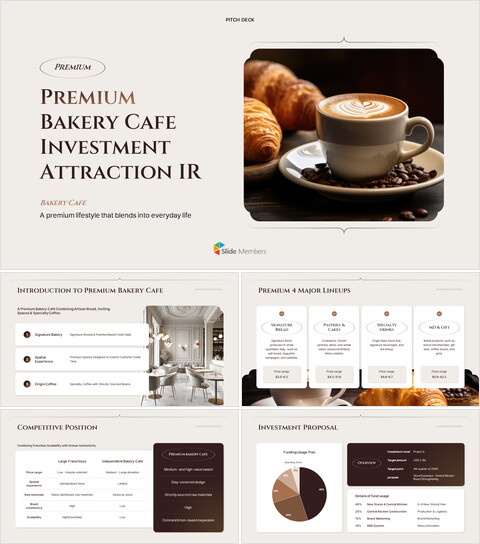 PPT-Vorlage für die Präsentation eines Pitch Decks für Bäckerei-Cafés – Design für Investorenpräsentationen im Restaurantbereich ppt-Folienvorlagen_13 slides