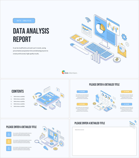 Data Analysis powerpoint template download_6 slides