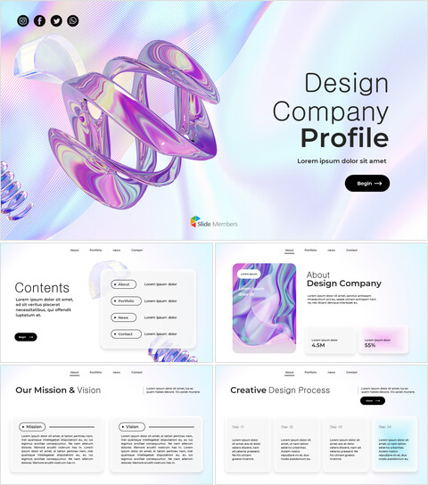 Perfil de la empresa de diseño Diseño de plantilla de diapositivas de Google_30 slides