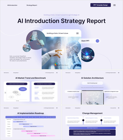 Enterprise AI Strategy Roadmap PowerPoint – Dark Mode Tech Presentation Template PPT Format_30 slides