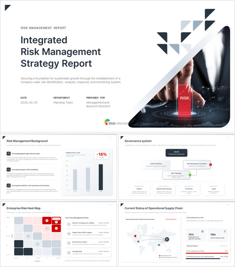 Enterprise Risk Management PowerPoint Template – Clean Navy & White Corporate Design Simple PowerPoint Templates_30 slides