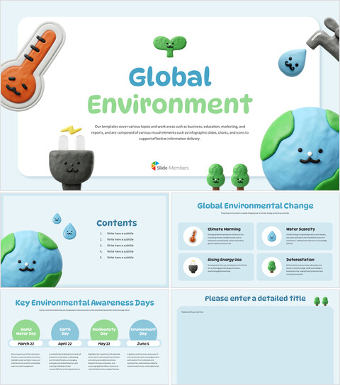 Global Environment Strategy Report PowerPoint – Sustainable ESG & Climate Analysis Deck Presentation Templates_6 slides