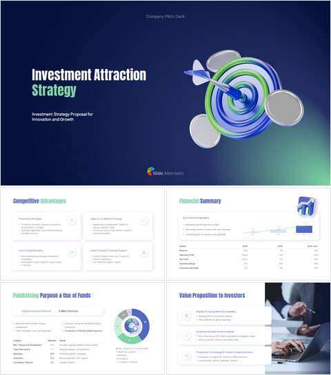Stratégie d\'attraction d\'investissements favorable aux investisseurs modèle de présentation de pitch_13 slides