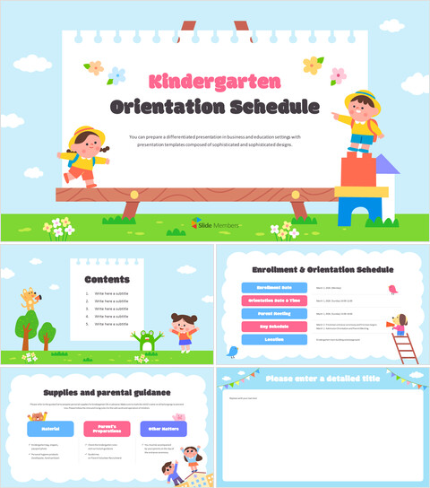 Kindergarten Orientation Schedule PowerPoint Template Business Canvas_6 slides