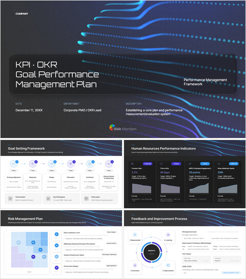 PowerPoint-Vorlage für einen KPI- und OKR-Leistungsmanagementplan für 2026 Deck-Vorlagen_30 slides
