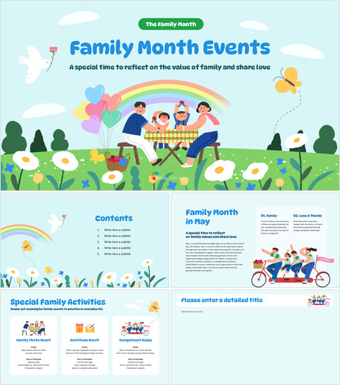 May Family Month Promotion Plan PowerPoint Template – Seasonal Event Marketing Deck Tech Pitch Deck_6 slides