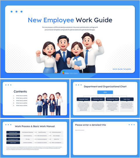 New Employee Work Guide PowerPoint Template for Onboarding Presentation PowerPoint_6 slides