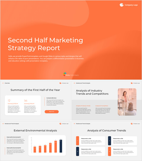 Second Half Marketing Strategy Report Simple PowerPoint Design_30 slides
