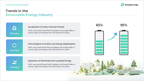 PowerPoint-Vorlage für eine einzelne Folie: Trends in der Branche der erneuerbaren Energien PowerPoint-Layout_2 slides