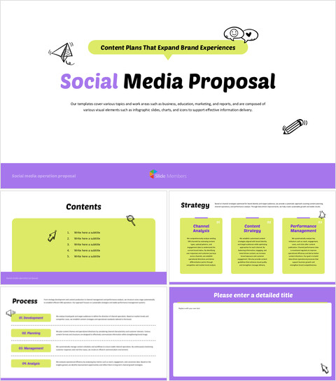 PowerPoint-Vorlage für einen Social-Media-Marketing-Vorschlag – SNS-Strategie & Content-Plan ppt-Präsentationsvorlagen_6 slides