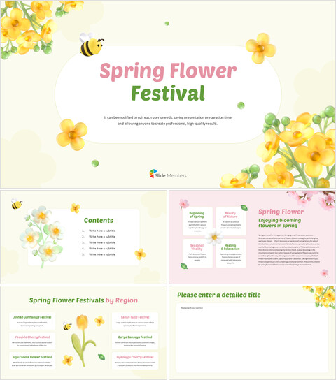 Spring Festival Event Planning PowerPoint – Soft Pastel Floral Design Template Product Pitch Presentation Template_6 slides