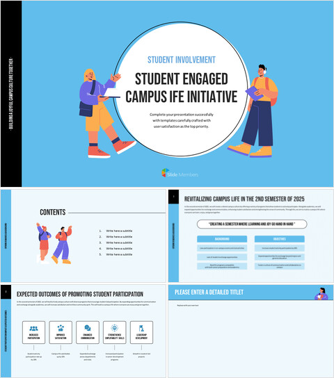 Student Engagement and Campus Life Improvement Initiative template ppt gratis_6 slides