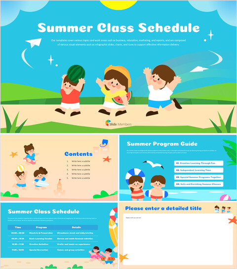 PowerPoint-Vorlage für den Sommerferien-Lernplan – Stundenplan und Zeitplan für Schüler Moderne Power Points_6 slides