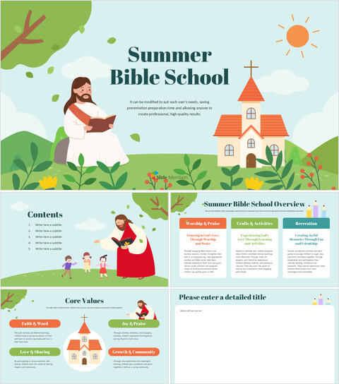 PowerPoint-Vorlage für die Ferienbibelschule – Sommerprogramm für Kirchengemeinden und Jugendcamp Businessplan Muster_6 slides