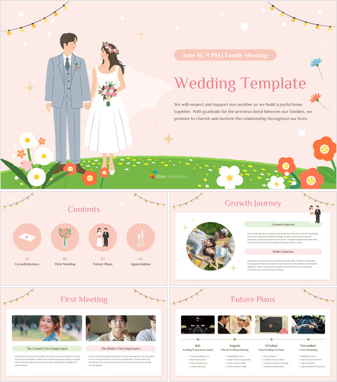 PowerPoint-Vorlage für Hochzeiten – Verlobungs- und Familienvorstellungsdeck PowerPoint-Designvorlagen_6 slides