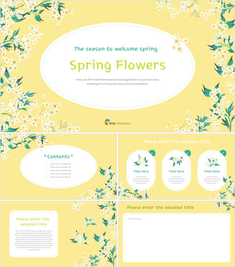 Benvenuti fiori primaverili modello ppt gratis_6 slides