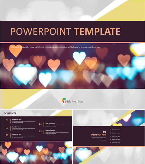 Free Design Template - Heart light_6 slides