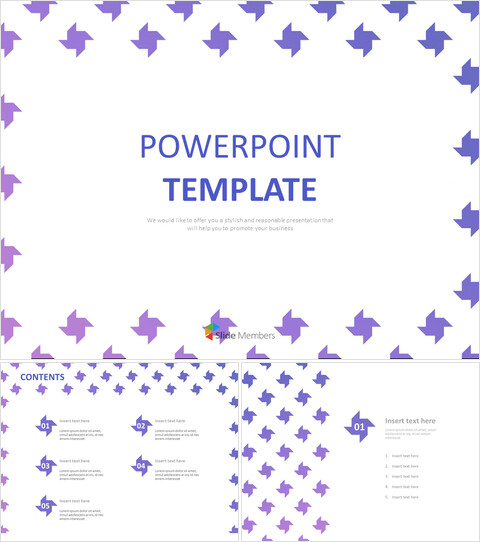 Free Powerpoint Template - Light Purple Pinwheel Pattern_6 slides