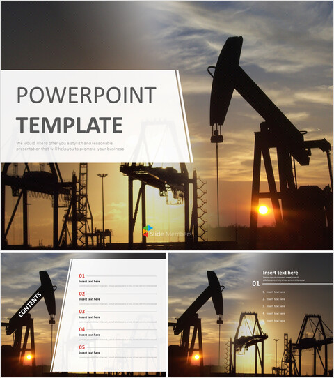 Modelli PowerPoint gratuiti - industria petrolifera_6 slides