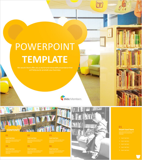 Campione PPT gratuito - Una biblioteca per bambini_6 slides