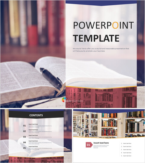 Free Presentation Templates - Library Desk_6 slides