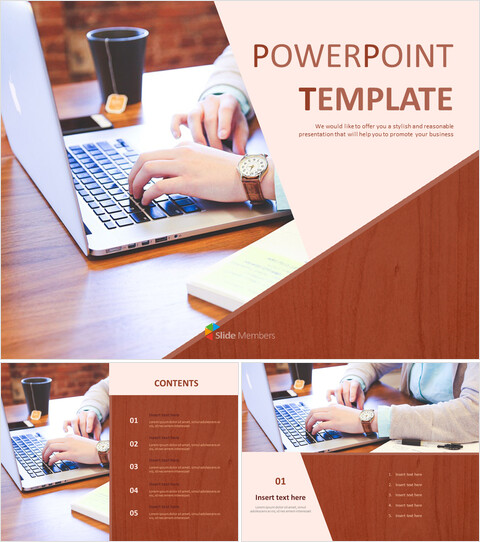 Kostenloses Template-Design - Business und Laptops_6 slides