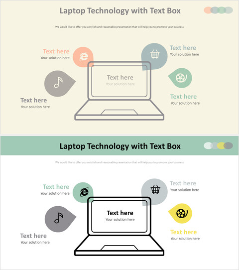 Laptop technology with Text Box Diagram_2 slides