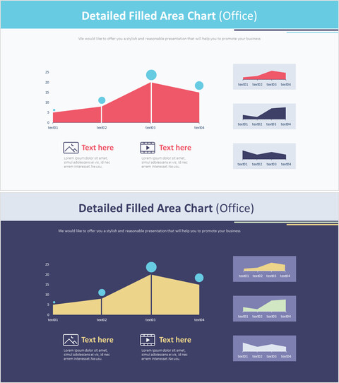 Grafico dettagliato ad area piena (ufficio)_4 slides