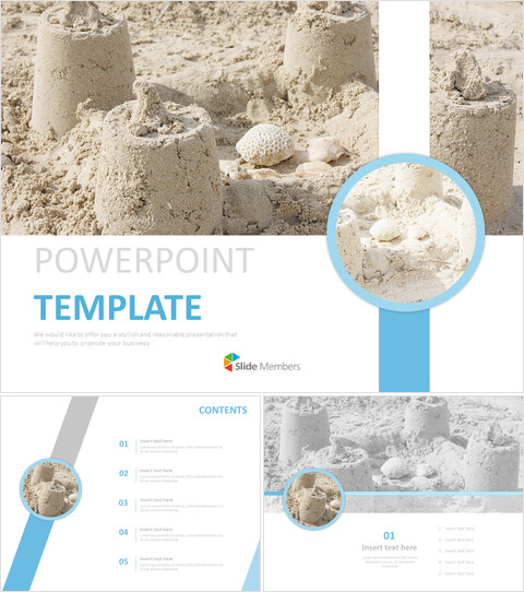 Free Presentation Templates - Sand Castle_6 slides