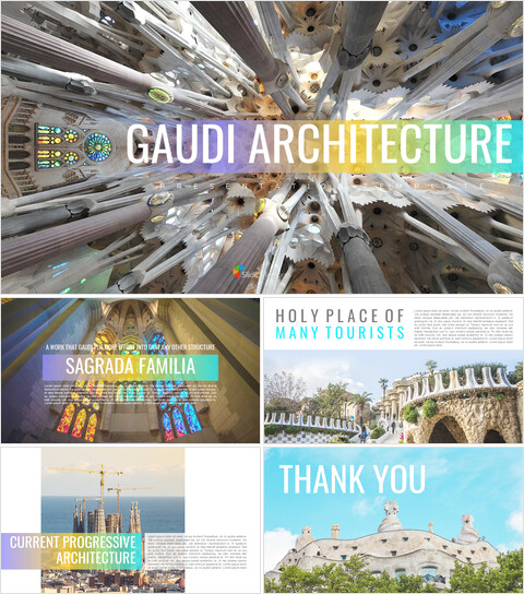 Architettura di Gaudi Semplici diapositive di Google_9 slides