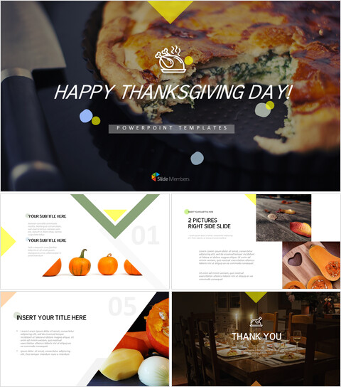 感恩节快乐 简易谷歌幻灯片模板_9 slides