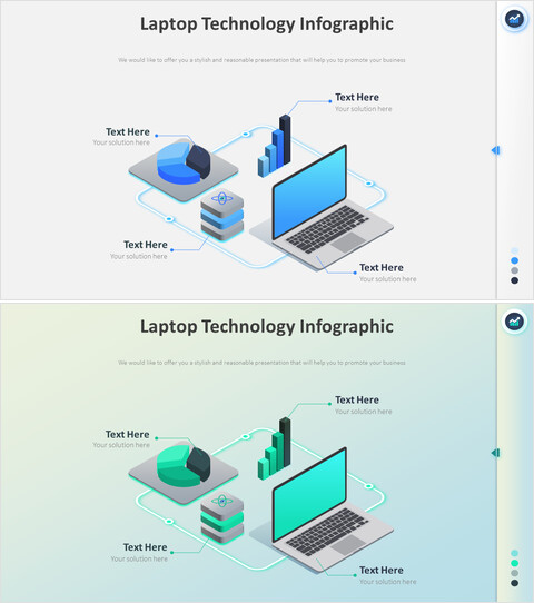 ラップトップテクノロジーのインフォグラフィックダイアグラム_2 slides